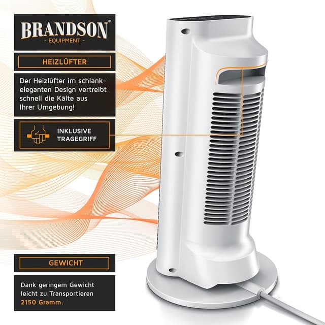 Thumbnail 2 de Brandson Heizlüfter mit Fernbedienung — Thermostat, Timer