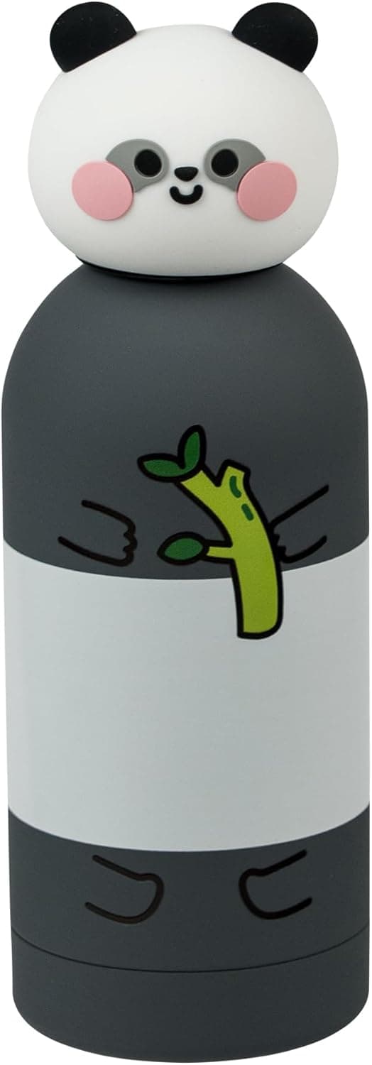 Detalle de Cartomania Thermosflasche aus Edelstahl (350 ml) mit Silikondeckel – panda Design, BPA-frei