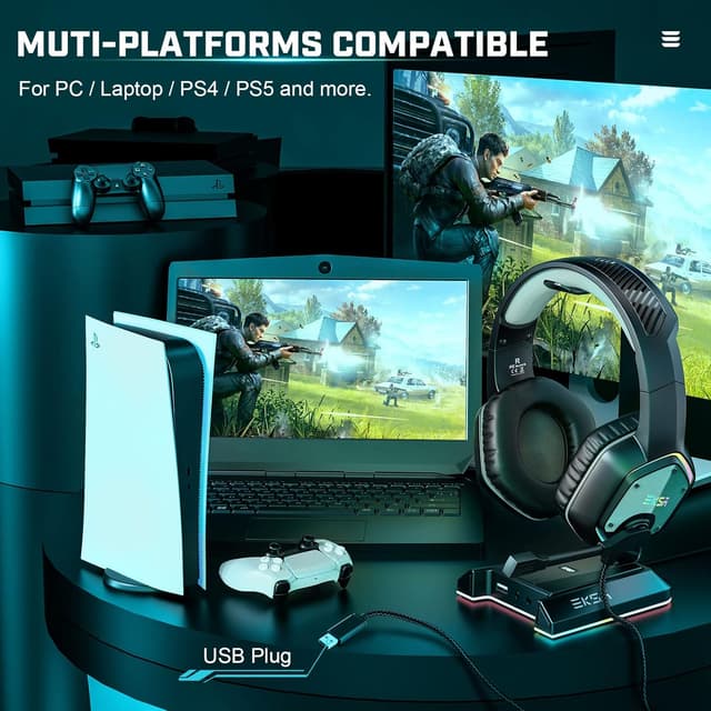 Detalle 1 de EKSA E1000 Gaming-Headset 7.1