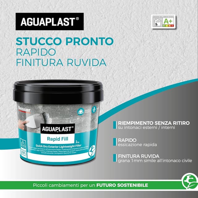 Detalle de Aguaplast Rapid Fill – mastic en pâte prêt à l’emploi gris à séchage rapide, 1 kg