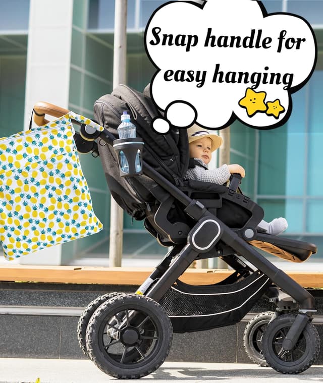 Detalle 2 de TRASUN Wetbag-Set für Kindergarten & Wickeln: 2er Nassbeutel für nasse und trockene Sachen