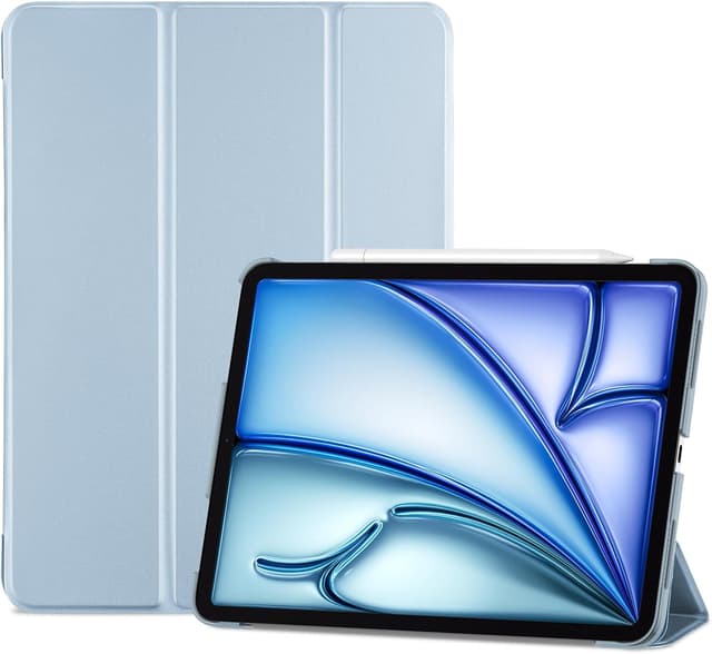 Detalle de ProCase Hülle für iPad Air 11 Zoll (M4/M3/M2 & 5/4 Gen) – Himmelblau, mit Sleep/Wake und Pencil-Unterstützung