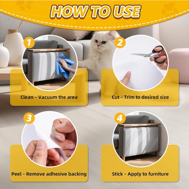 Thumbnail 6 de Protector Sofa Gatos Arañazo Transparente 12 piezas 🐾