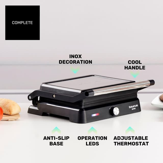 Thumbnail 5 de Taurus Grill Bistro 2600W 2 en 1 Grill y Plancha