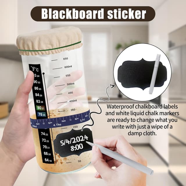 Thumbnail 4 de WINUSD 700ML Sourdough Starter Jar Kit for Baking 🍞