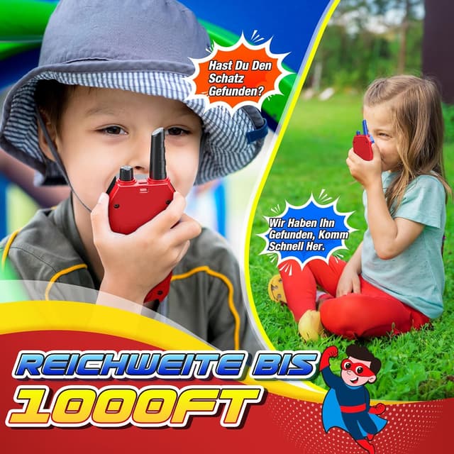 Detalle 2 de Toyokid Kinder-Walkie-Talkies ab 3 Jahren – Walkie Talkie für draußen (Geschenk für Jungen)