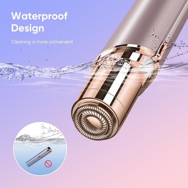 Detalle de Portable Facial Hair Remover for Women (Rechargeable) with 2 Replacement Heads for Face, Upper Lip & Chin