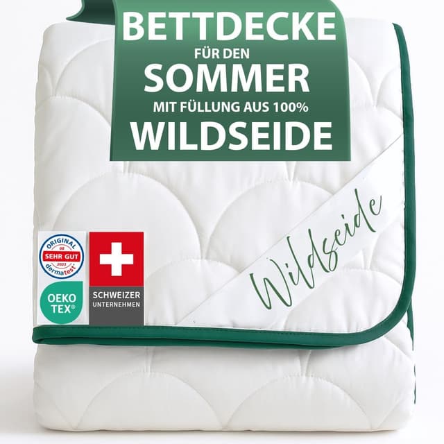 Detalle de Welldora Sommerdecke 200x200 leicht mit 100% kühlender Wildseide