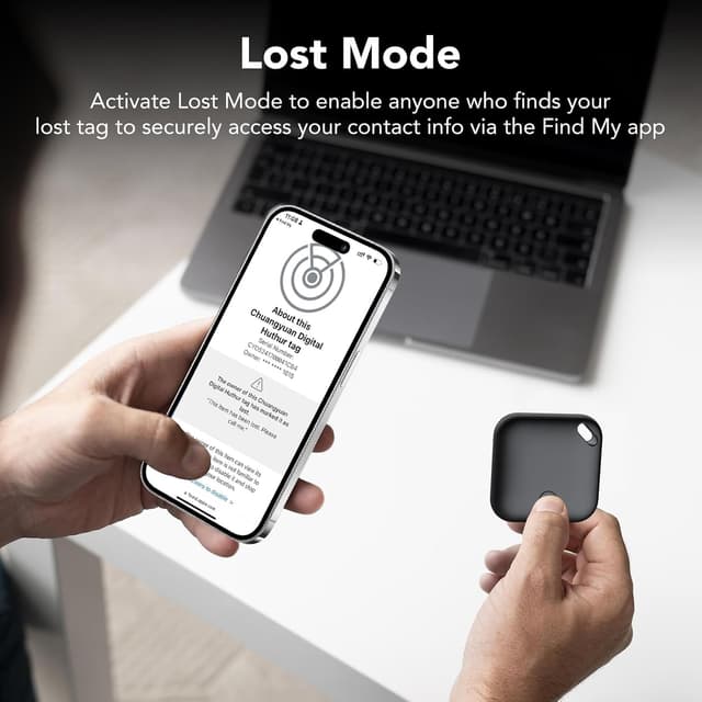 Detalle de CASCHO Air Tracker Tags (4-Pack) — Apple Find My Bluetooth smart item locators (MFi certified, iOS only)