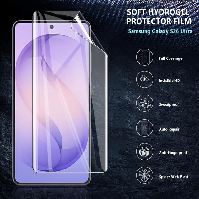 Detalle de Pollachi 2+2 protecteurs d’écran et caméra pour Samsung Galaxy S26 Ultra (film TPU + hydrogel)