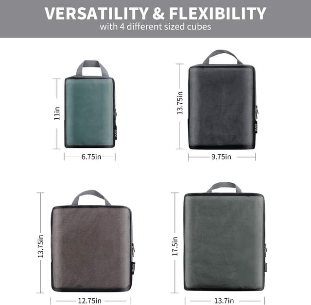 Detalle 2 de Eono Compression Packing Cube set da viaggio a compressione (cubi organizer valigia)