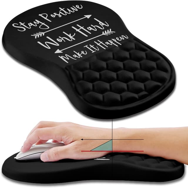 Detalle de Hokafenle Ergonomic Mouse Pad with Wrist Support (Integrated Memory Foam Slope Massage Bulge)