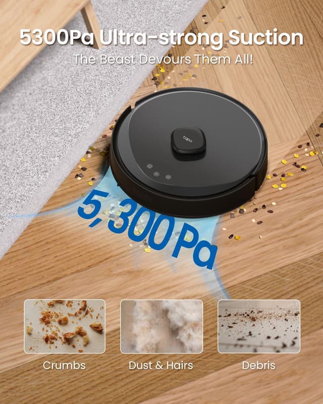 Detalle 1 de Tapo RV30 Max Plus 5300Pa robot vacuum 🧹
