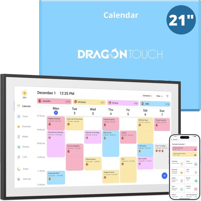 Detalle de Dragon Touch Calendar 21.5" digital calendar for families