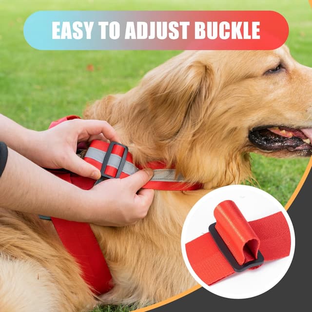 Detalle de 3 Ring No Pull Dog Harness with Reflective Oxford Vest, 3 Leash Clips and Training Patches