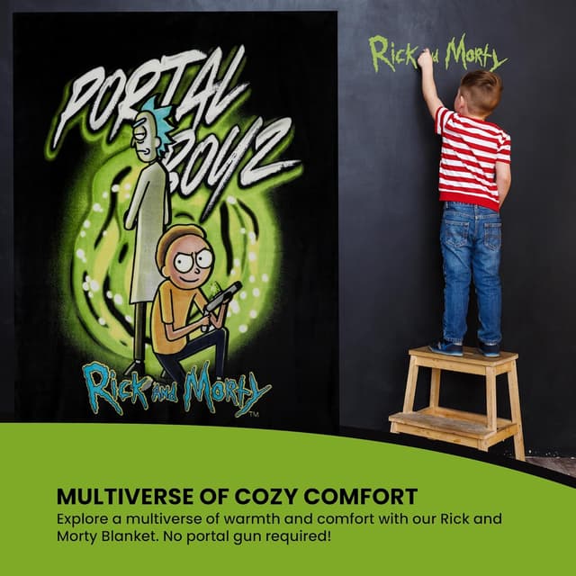 Thumbnail 3 de Manta Polar Rick y Morty 150x130 cm 🎨 Ideal para Sofá