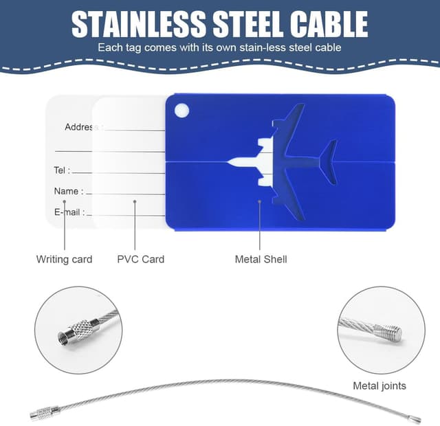 Thumbnail 1 de Vicloon Viaggio Bagagli Tag 6 Etichette Alluminio