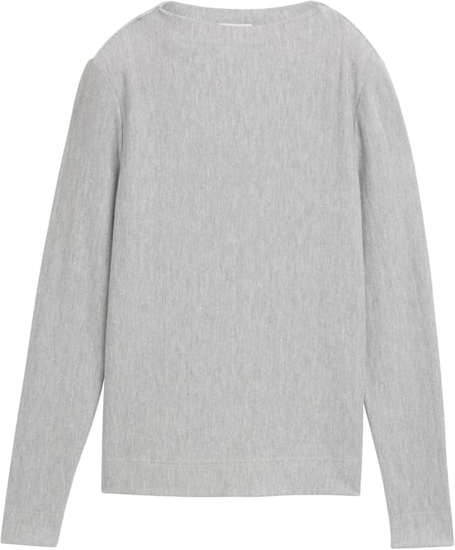 Detalle 2 de TOM TAILOR maglietta donna a maniche lunghe a righe dall’aspetto brillante