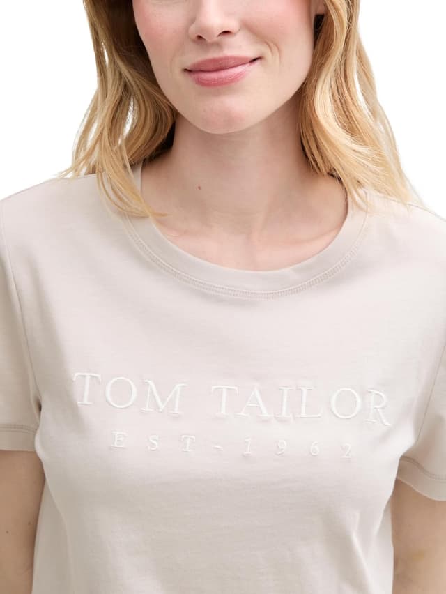 Detalle 2 de TOM TAILOR 1041288 T-shirt da donna: maglietta comoda a maniche corte