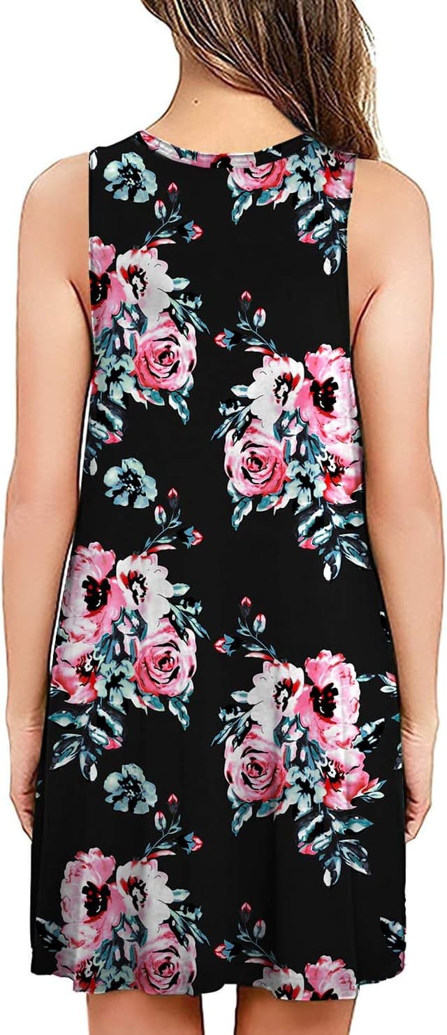 Detalle de PCEAIIH women’s swing t-shirt dress with side pockets (rayon & spandex)