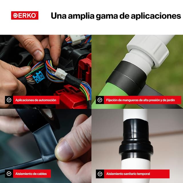 Thumbnail 5 de ERKO Cinta de silicona autosellante Negra 3 m