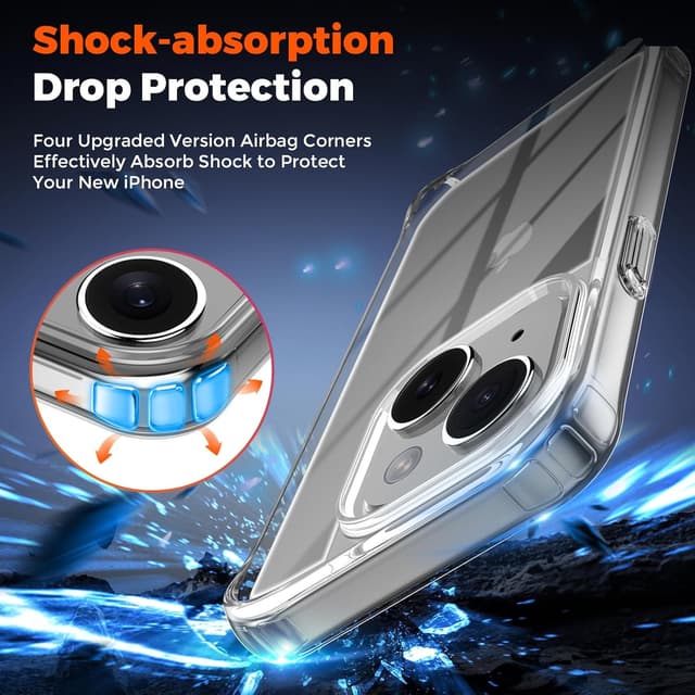 Detalle de OLEPHY Handykette für iPhone 14 (6,1 Zoll) – transparente Schutzhülle mit verstellbarem, abnehmbarem Umhängeband