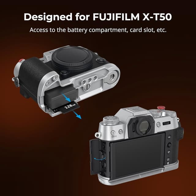 Detalle de SmallRig X-T50 Handgriff (L-förmiger Silikongriff) mit Arca-Schnellwechselplatte, Auslöser & Hot-Shoe-Abdeckung – 4713C