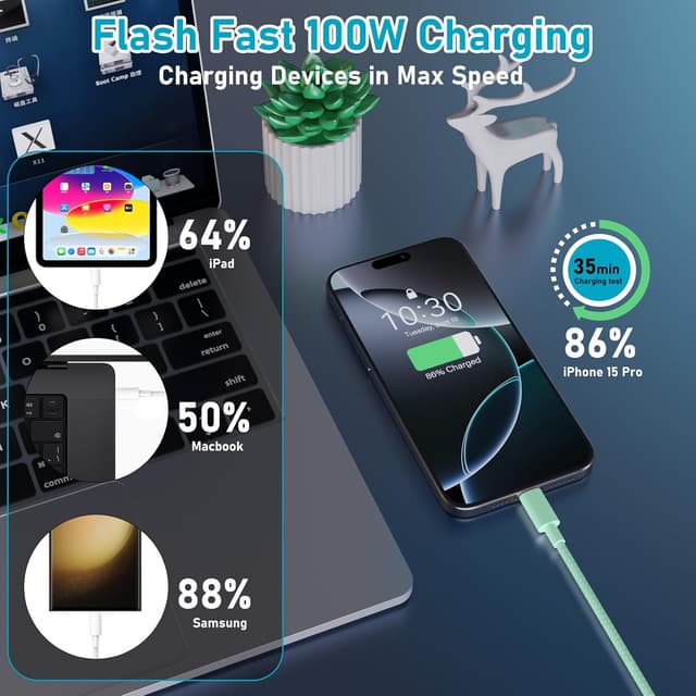 Detalle 2 de USB-C 100W cable, 3m fast charge