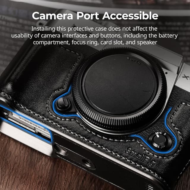 Detalle 2 de SMALLRIG X-T30 III Halbledertasche 5669 mit Schultergurt und Auslöserkappe (für FUJIFILM X-T30 / X-T30 II / X-T30 III) – Schwarz