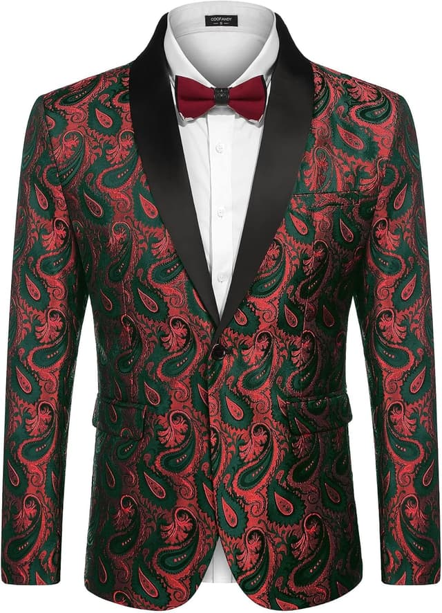 Thumbnail 6 de COOFANDY Floral Tuxedo Jacket 1 Button