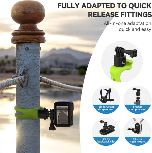 Detalle de TELESIN S2 Quick Release 360 soporte flexible 360°