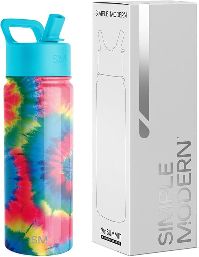 Detalle de Simple Modern Summit Botella de Agua Tapón y Pajita 🧃