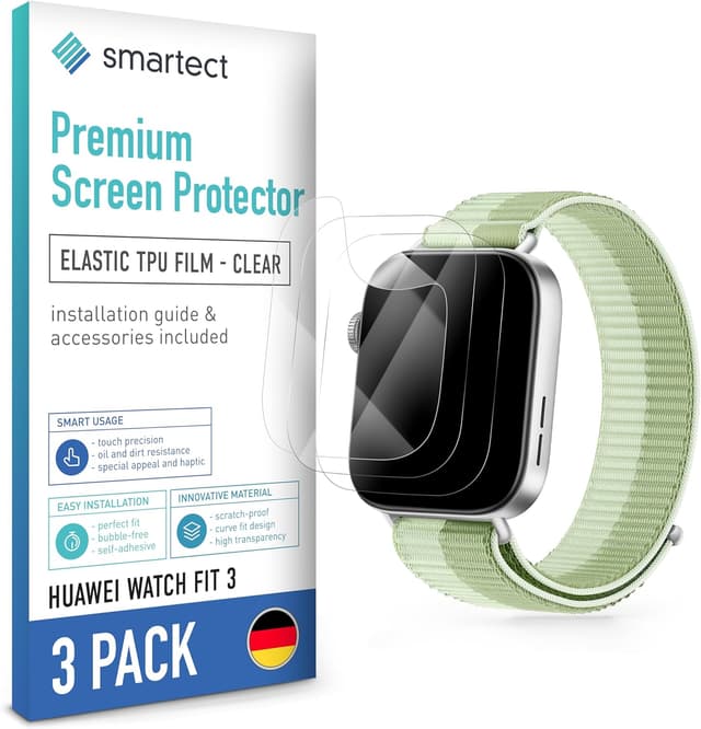 Detalle de smartect Protecteur d’écran TPU pour Huawei Watch Fit 3 (lot de 3, transparent)