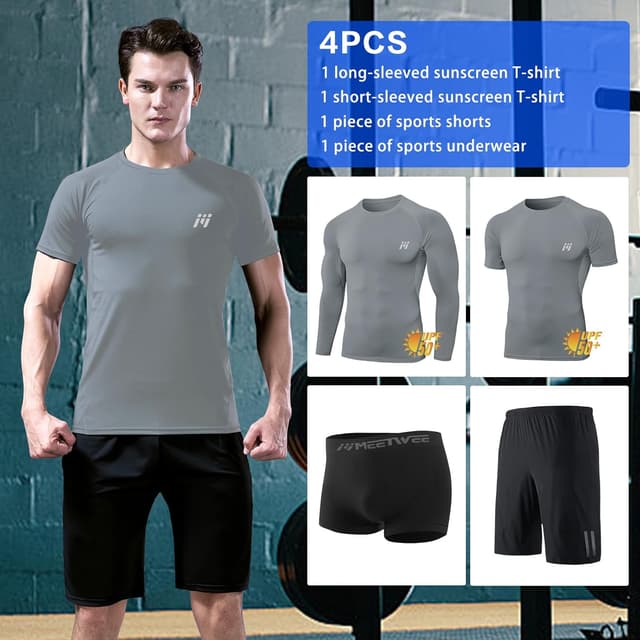 Detalle 2 de Set compressione sportiva uomo 4 pezzi