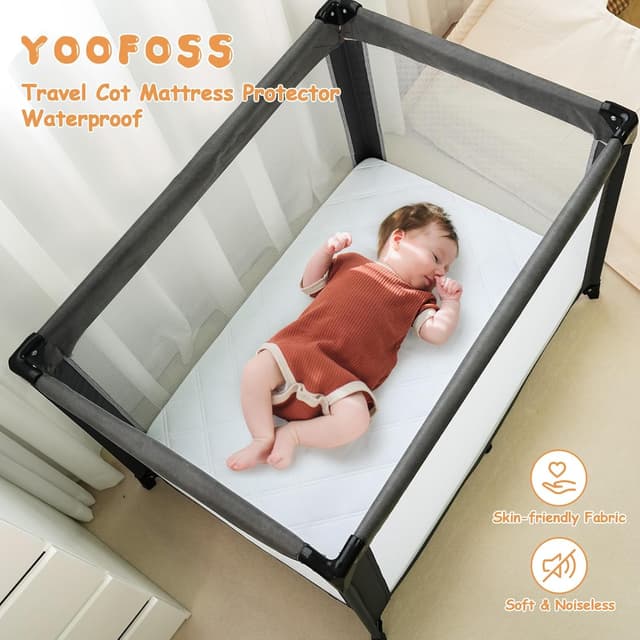 Thumbnail 1 de Yoofoss Travel Cot Mattress Protector 65 x 95 cm