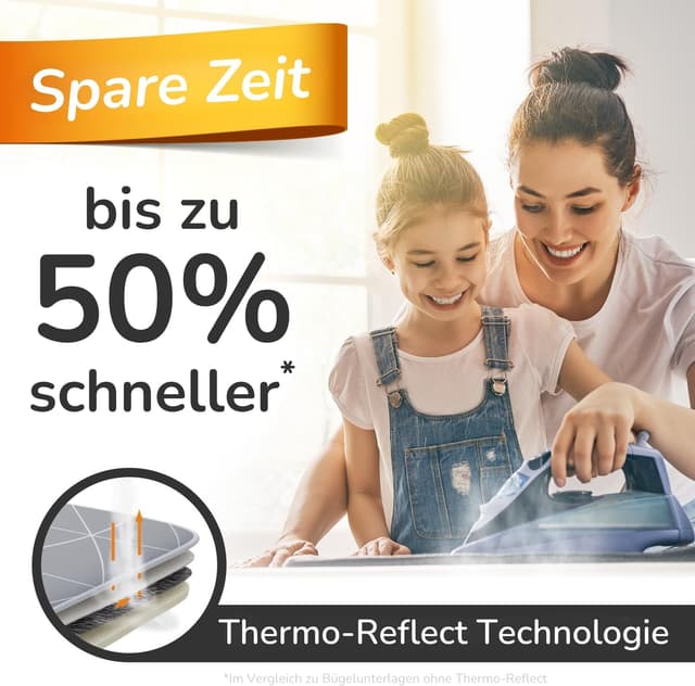 Detalle de smart&gentle Super Soft Bügeldecke für Tisch – hitzebeständige Bügelunterlage, rutschfest (100 x 65 cm), Made in Germany