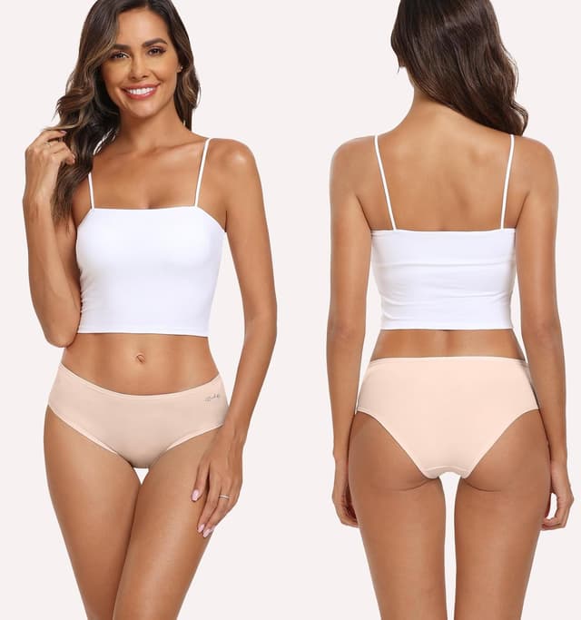 Detalle de coskefy Women’s Cotton Hipster Underwear, Low-Rise Briefs (6-Pack)