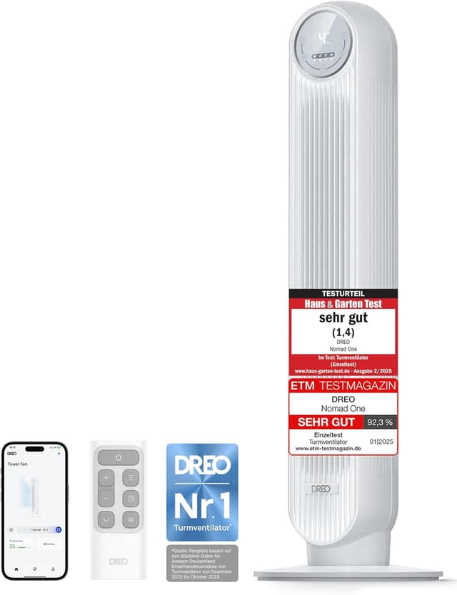 Imagen de Dreo Nomad OneS 36 Zoll Turmventilator 20dB leise en OfertitasTOP