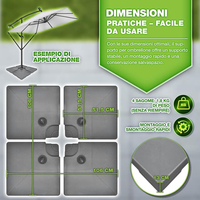 Thumbnail 6 de tillvex Base per Ombrellone 90 L / 120 kg 🏖