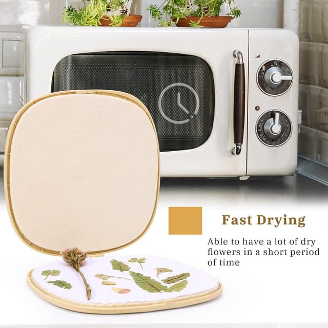 Detalle de Aboofx Mikrowellen-Blumenpresse (22,9 x 22,9 cm) – Schnell-Trocknung für Blumen, Kräuter & Blätter