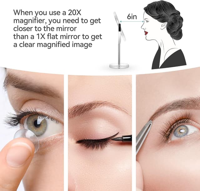 Detalle 2 de MIYADIVA 20X Magnifying Mirror 7.8 Inch đź’„