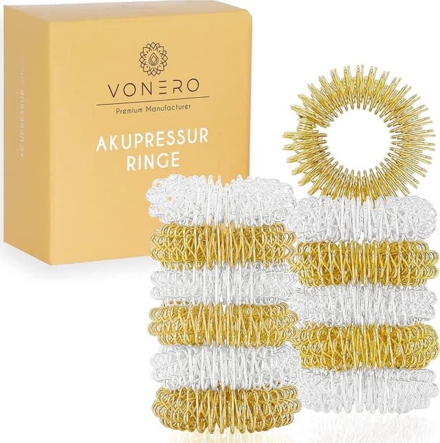 Detalle de VONERO Premium Akupressurringe 12er Set đ