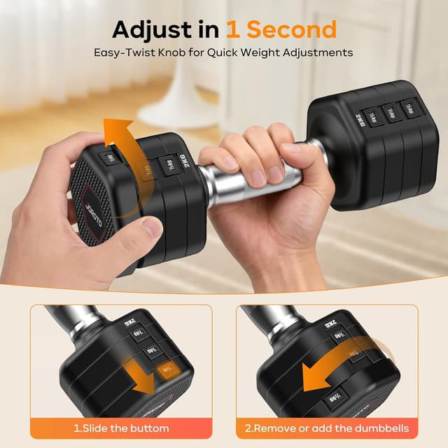 Detalle de JOROTO Hanteln Set 2er, 5 kg verstellbar