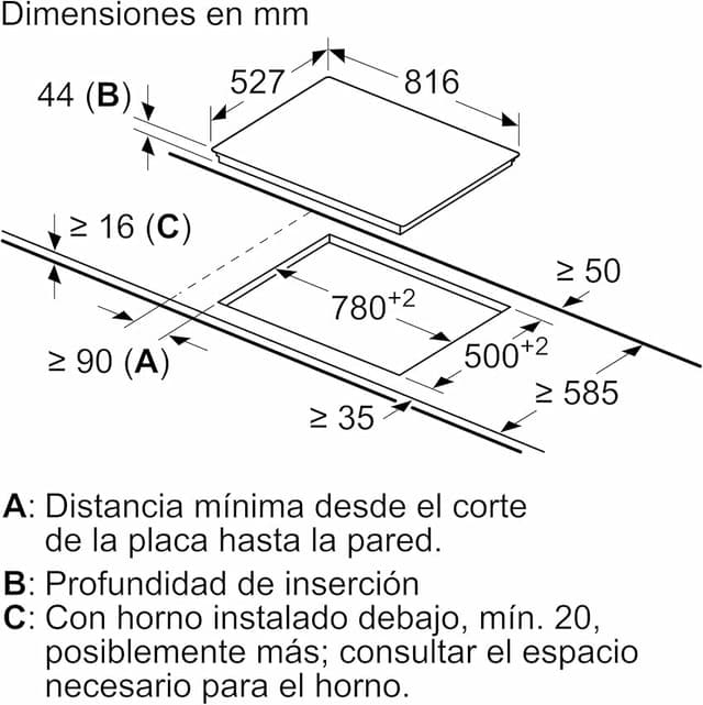 Detalle de Bosch PKM875DP1D placa vitrocerámica 80 cm