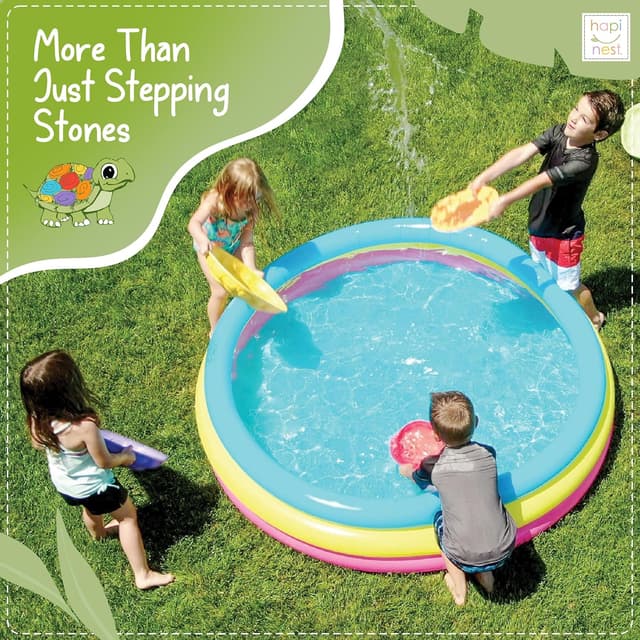 Detalle de Hapinest Turtle Balance Stepping Stones for Kids (Obstacle Course Coordination Game, Ages 3–8+)