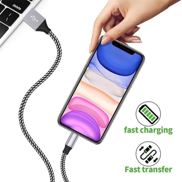 Detalle 2 de SANYEYE MFi Certified iPhone charging cable 5-pack