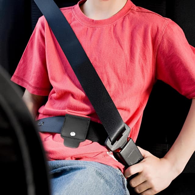 Detalle 2 de Flintronic lot de 4 clips ajusteurs de ceinture de sécurité universels en cuir PU souple