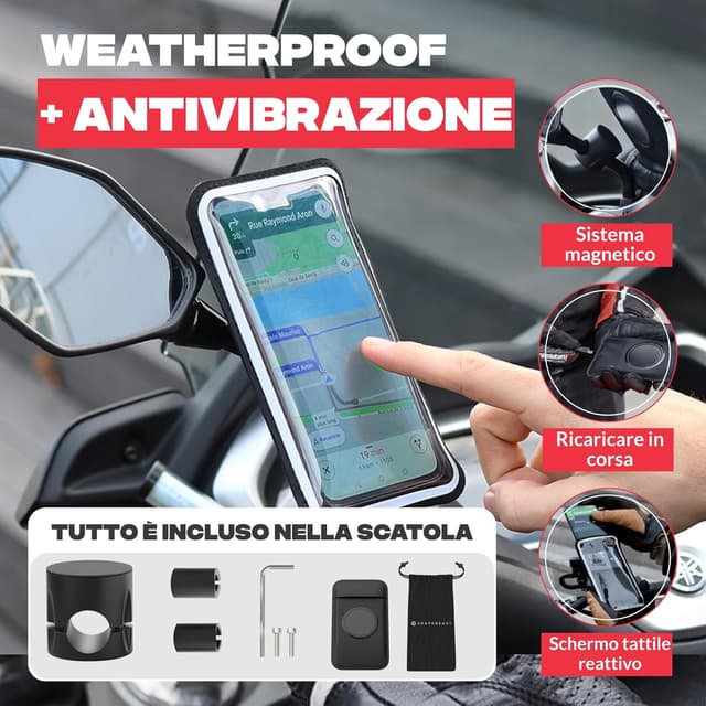 Detalle de Porta smartphone da moto Shapeheart, 360°