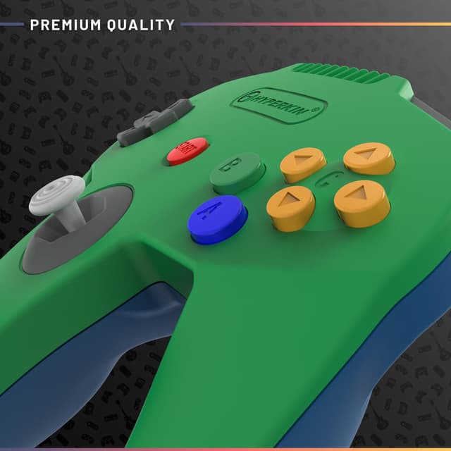 Detalle de Hyperkin Captain Controller for N64 — Wired Retro-Style Gamepad with 10 ft Cable