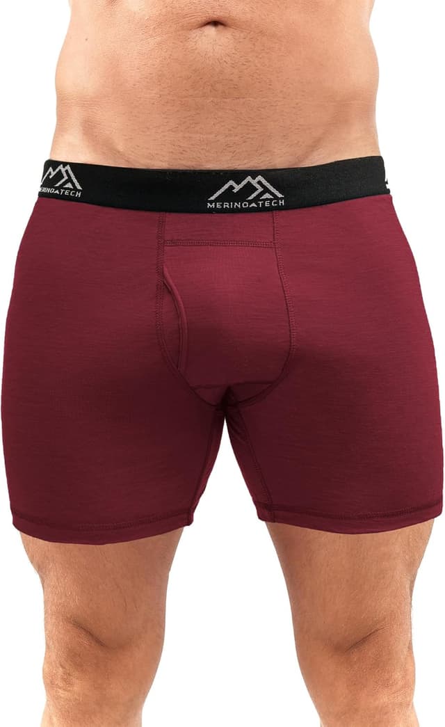 Detalle de Merino.tech Herren-Boxershorts aus 100% Merinowolle – atmungsaktiv, geruchsarm & feuchtigkeitsableitend